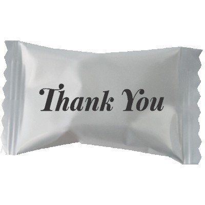 Hard Peppermint Balls In A "Thank You" Wrapper