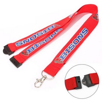 3/4'' Polyester Lanyard w/ Safety Breakaway Badge Holder