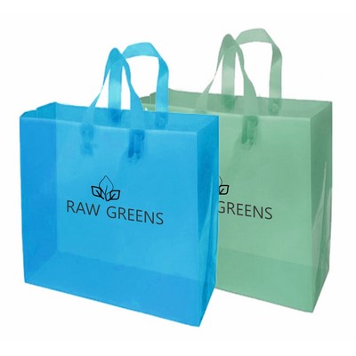 Colored Frosted Plastic Soft Loop Shopping Bag -1C1S (16"x6"x18")