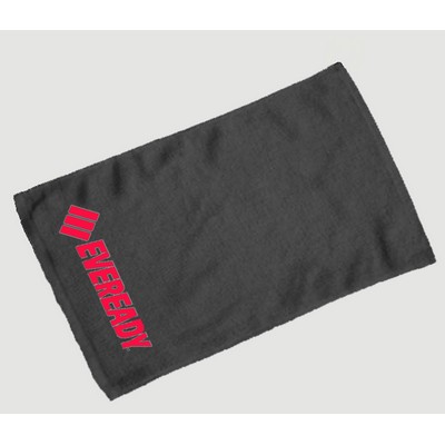 Velour Deluxe Golf Towel Hemmed 16" X 25"- Black (Imprinted)