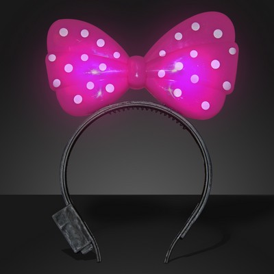 Light Up Pink Big Bow Headband - BLANK