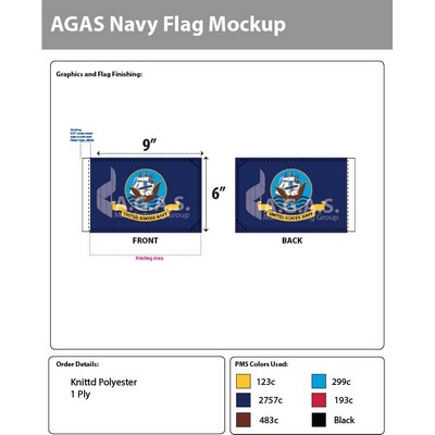 Navy Motorcycle Flags 6x9 inch