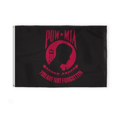 POW MIA Flags 4x6 foot (black & red)