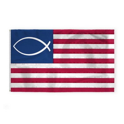 Jesus Fish Deluxe Flags 6x10 foot