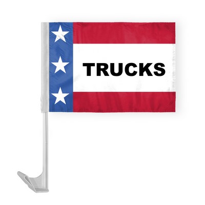 Patriotic Trucks Car Flags 12x16 inch