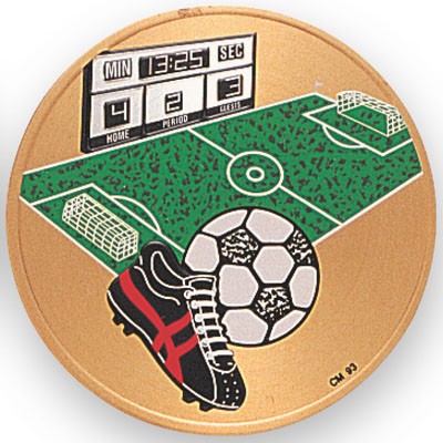 2" Soccer General Embossed Litho Printed Medallion Insert Disc