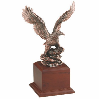 13" Brass Eagle Trophy on Walnut Base