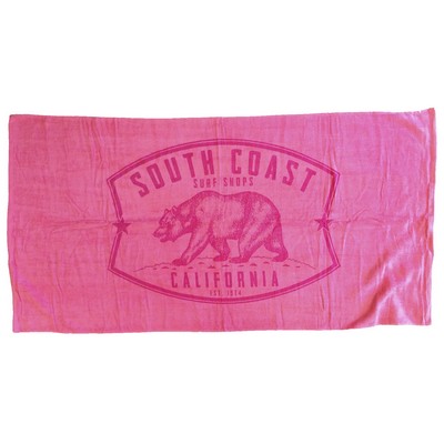 Neon Pink Terry Velour Beach Towel (32"x64")