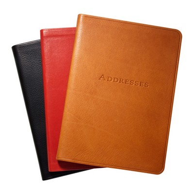 Pocket Address Book W/ Premium Traditional Leather Cover (5 3/8"x7 3/8")