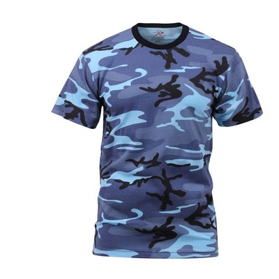 Sky Blue Camouflage Military T-Shirt (S to XL)