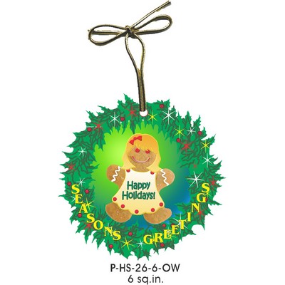 Gingerbread Girl Promotional Wreath Ornament (6 Square Inch)