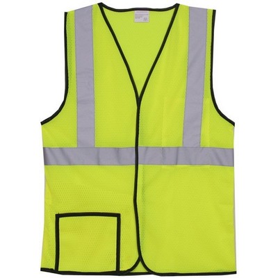 Mesh Yellow Single Stripe Safety Vest (Small/Medium)