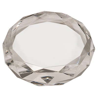 3" Clear Round Crystal Paperweight