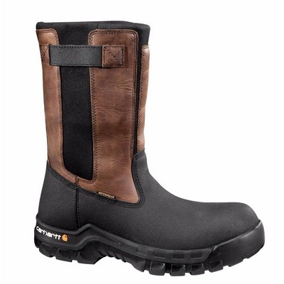 10" Carhartt® Men's Brown & Black Rugged Flex® Composite Toe Waterproof Pull On Boots