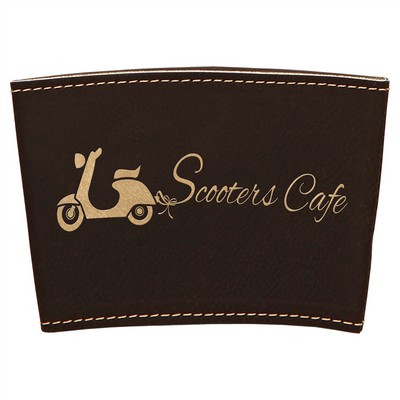 Mug Sleeve, Black Faux Leather