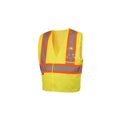 Pyramex Lumen-X Class 2-Hi Visibility Lime Green Vest w/ Hook & Loop Closure