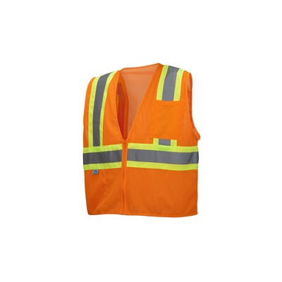 Pyramex Lumen-X Class 2 Level 2 Hi-Visibility Orange Vest w/ Contrast Trim