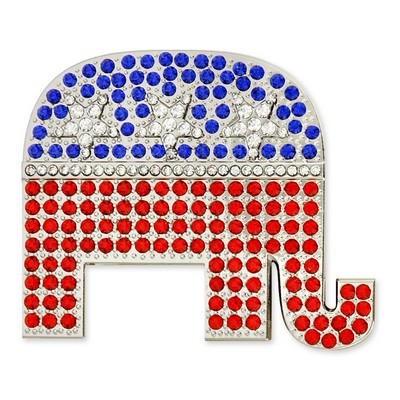 Rhinestone Republican Elephant Pin