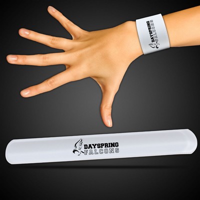 8 3/4" Pad Printed White Slap Bracelet