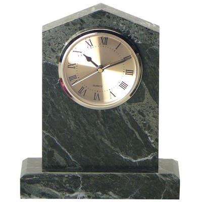 Cathedral Marble Clock with Rectangular Base