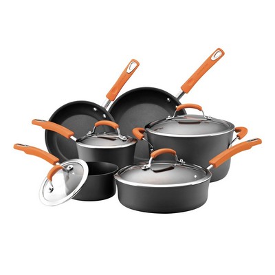 Rachael Ray Classic Brights 10-Piece Hard Anodized Cookware Set