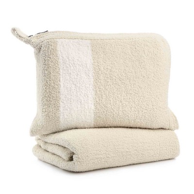 Travel Blanket - Stripe - Chenilla Fine™ - Malt / Creme - 32*48