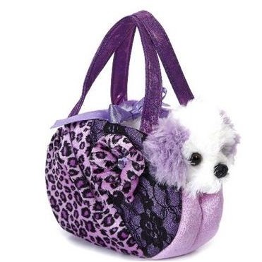 Plush Puppy Stuffed Animal w/Carry Case