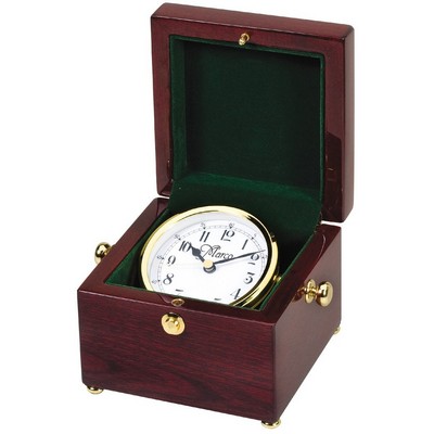 Rosewood Square Ship Captain's Table Clock