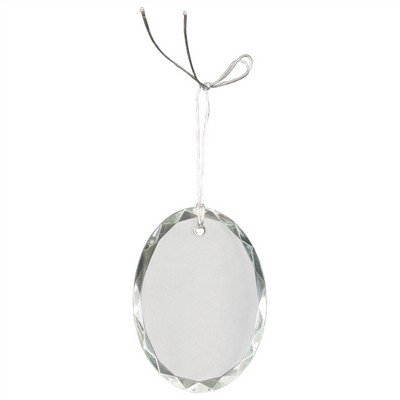 3" Crystal Oval Facet Ornament