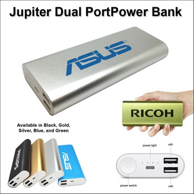 Jupiter Dual Port Power Bank 12000 mAh - Silver