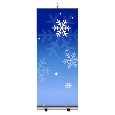 BannerStand 1 - Black Banner Stand w/Single Sided Graphic & Hardware (33.5"x90")