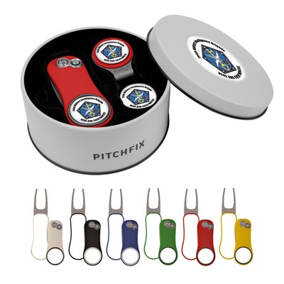 Pitchfix XL 3.0 Golf Divot Repair Tool in Deluxe Gift Set w/Hat Clip