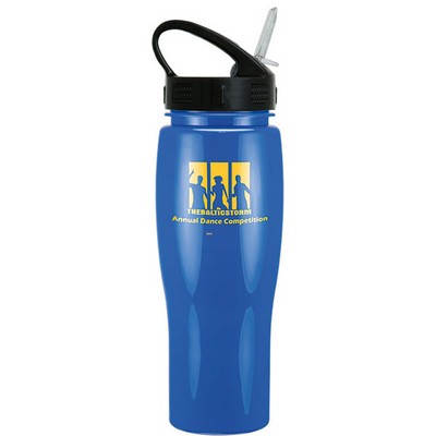 24 Oz. Contour Bottle w/Sport Sip Lid & Straw - Solid Colors