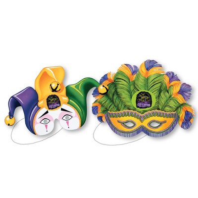 12" Custom Printed Paper-Stock Mardi Gras Masks