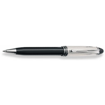 Luxury Line Aurora Ipsilon Silver Sterling Silver Cap & Black Barrel Ballpoint