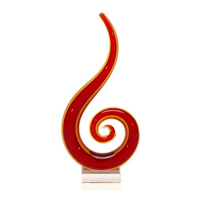 Red Fire Art Glass Award, 11"H