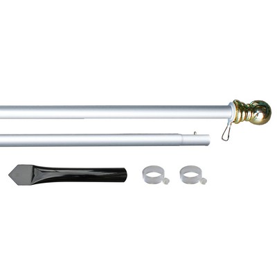 10' Silver Aluminum Display Pole