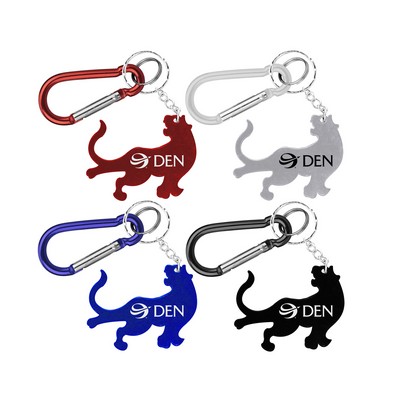 Tiger / Leopard Shape Bottle Opener w/Key Chain & Carabiner