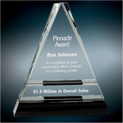 Crystal Triangle Pillar Award, 7 3/4"H