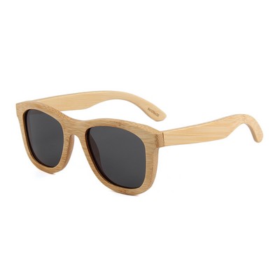 Bamboo Sunglasses - Smoke Polarized Lenses - Bamboo Frames