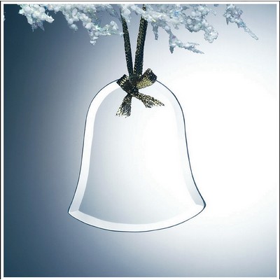 Jade Glass Beveled Ornament, Bell, 3-1/4"x3-5/8"