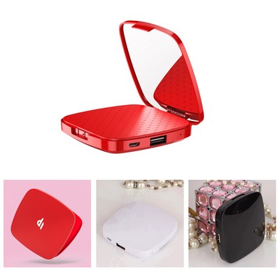 Luxurious Power Bank Foldable Highlight Makeup Mirror