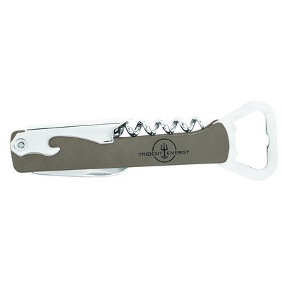 5.25" Gray Leatherette Bottle Opener