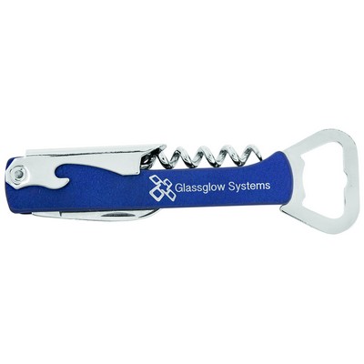 5.25" Blue/Silver Leatherette Bottle Opener