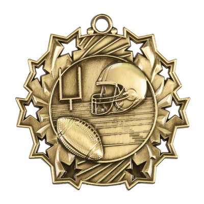 2.25" Ten Star Football Medal