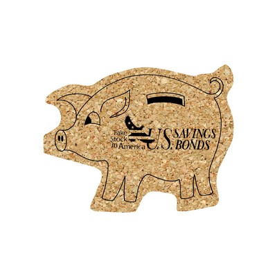 5" Standard Cork Piggy Bank Coaster