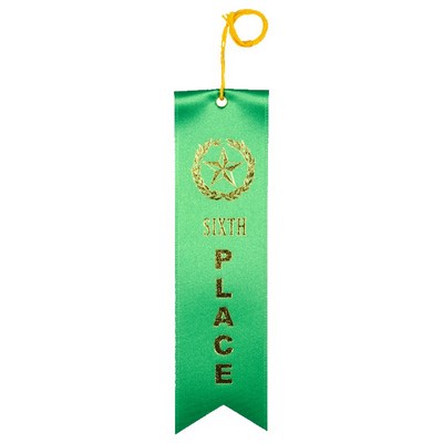 2"x8" 6TH Place Stock Carded Award Ribbon