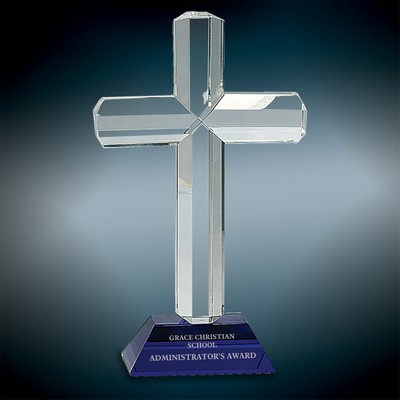 Crystal Cross On Blue Base