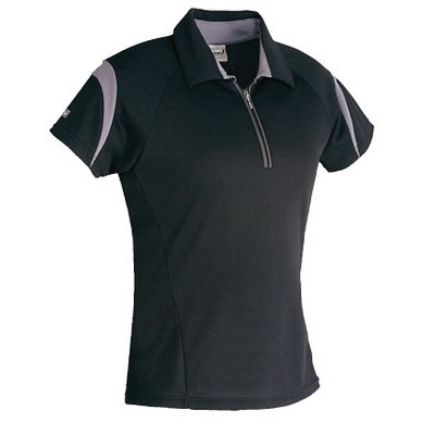 Ladies Mercury Short Sleeve Zip Neck Polo Shirt