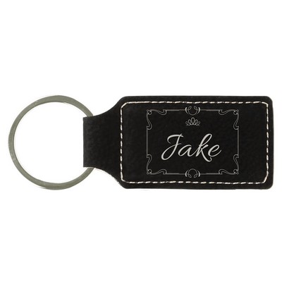 Leatherette Rectangle Keychain